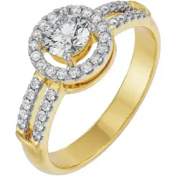 Emori 18k Yellow Gold & Diamond Lily Halo Engagement Ring-picture-18