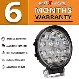 AllExtreme EX14FL1 14 LED Round Fog Light Waterproof Driving Spot Flood Combo Beam Roof Bar Bumper Lamp Pod for Motorcycles, Cars, Jeeps and Bikes (42W, White, 1 PC, 6 Months Warranty) image 4