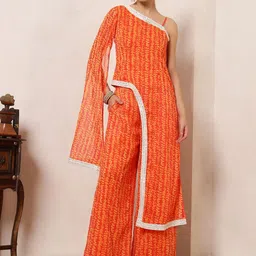 Vibes by Deebaco Women Printed One Shoulder Tunic & Trousers Co-Ords image 3