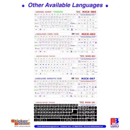 Sticker Bazaar Plastic Hindi/Doe Keyboard Sticker White Back with Color Lettering (Pack of 10) image 5