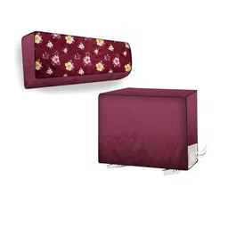 The Furnishing Tree Maroon Printed Air Conditioner Cover-picture-14