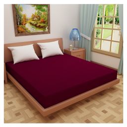 DREAM CARE Cotton Feel Terry Mattress Protector  - Maroon-picture-8