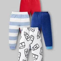 Kidi Wav Pack Of 4 Striped & Polka Dots Printed Pajamas - Multi Colour-picture-19