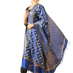 A R SILK DUPATTA HUB Woven Design Art Silk Dupatta with Zari image 5