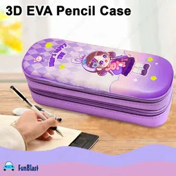 Bunie Cute Girl Print 3D EVA Pencil Case for Kids & Students image 2