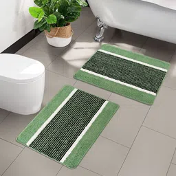 Kuber Industries 2-Pcs Blue & Green Patterned Anti-Skid Doormats image 2