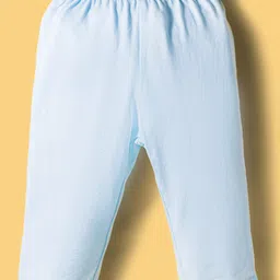 Zero Sinker Knit Full Sleeves Night Suit With Floral Print - Light Blue image 4