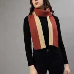 Iconic Rust & Beige Color-Block Muffler-picture-5