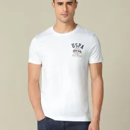 U.S. Polo Assn. Denim Co. White Cotton Slim Fit Logo Printed T-Shirt-picture-29