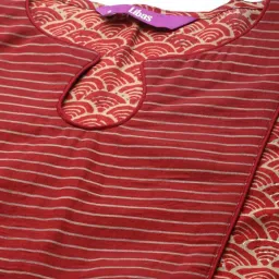 Libas Maroon Printed A Line Short Kurti image 4