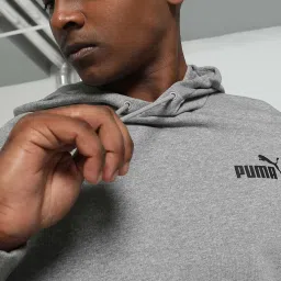 Puma Grey Regular Fit Texture Hooded Sweatshirt image 4