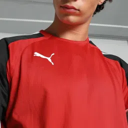 Puma Red Relaxed Fit Colour Block Sports T-Shirt image 4