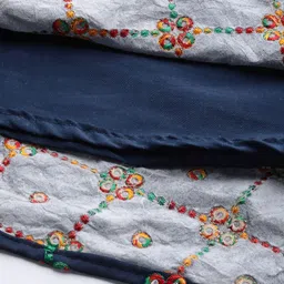 Chhabra 555 Navy Blue Embroidered Mirror Work Made to Measure Lehenga image 4