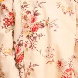 VASTRAMAY Boys Cream Floral Full Sleeves Kurta Sets image 4