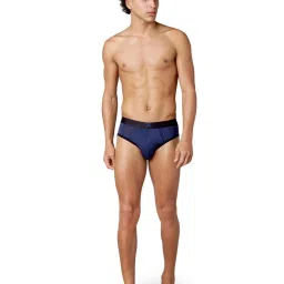 Frenchie Navy Blue Elastane Solid Briefs - Pack Of 2 image 4