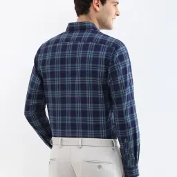 Allen Solly Navy Cotton Slim fit Checks Shirts image 2