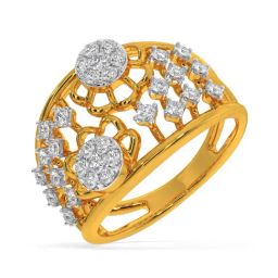 Kisna Diamond & Gold Jewellery Megan 18k (750) Diamond & Gold Ring For Women-picture-16