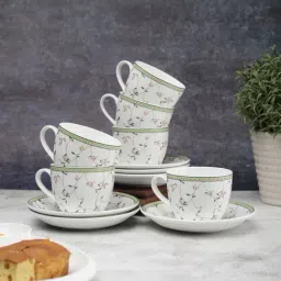JCPL White Ceramic Cup with Saucer Set (6 Cups + 6 Saucers) - 180 ml each-picture-15