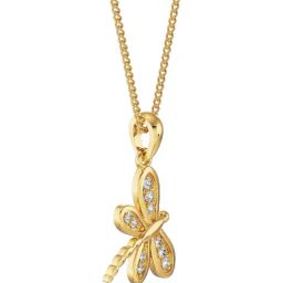 EMORI 18k (750) Yellow Gold Butterfly Diamond Pendant-picture-32