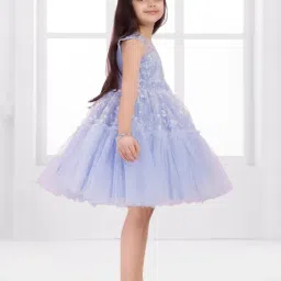 Ministitch Girls Blue Net Sequence Frock image 3