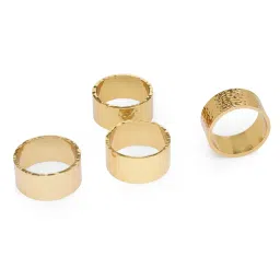 Pure Home and Living Gold Aluminium Textured Napkin Rings image 4