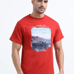 THE BEETEL HOUSE Men Abstract Printed Round Neck Cotton T-shirt image 5