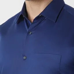 Van Heusen Navy Cotton Regular Fit Shirt image 4