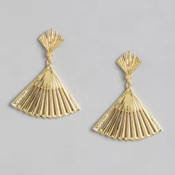 Carlton London 925 Sterling silver Gold Plated Triangular Drop Earrings-picture-53