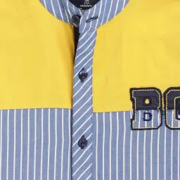 Blue Giraffe Boys Multicolor Cotton Striped Full Sleeves Shirt image 3