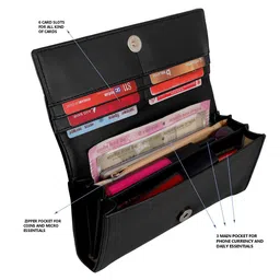 ALSU Women Colourblocked Clutch Type Envelope Wallet with Phone pocket & Card Slots image 5