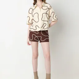 Vero Moda Beige Embroidered Shirt image 4