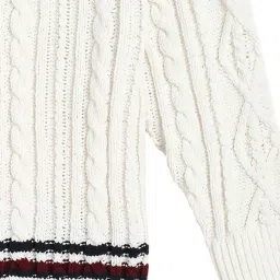 TOMMY HILFIGER Ivory Petal Solid Archive Fit Pullover image 4