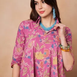 Inweave Pink Floral Print A-Line Dress image 4