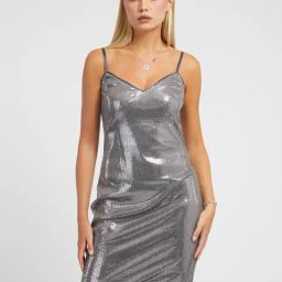 Guess Grey Embellished Shoulder straps Dress-picture-42