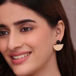 ToniQ Black Modern Half-Moon Stud Earrings for Women-picture-41