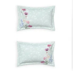 DDecor Souvenir Blue Cotton Abstract 144 TC Super King Bedsheet with 2 Pillow Covers image 4