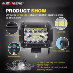 AllExtreme EX4IF1P 18 LED Driving Fog Light Bar 4 inch Cube CREE Waterproof Pod Work Light for Bike Cars and Motorcycle (36W, White Light, 1 PC) image 3