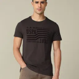 U.S. Polo Assn. Denim Co. Brown Cotton Slim Fit Logo Printed T-Shirt-picture-28