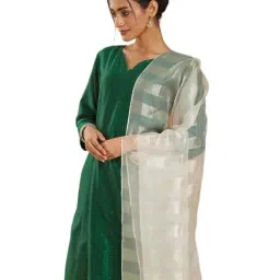 Fabindia White Solid Dupatta image 4