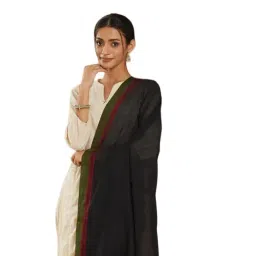 Fabindia Black Cotton Solid Dupatta image 3