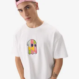 The Souled Store White Loose Fit Printed T-Shirt-image-73