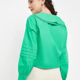 MADAME Green Regular Fit Shirt image 2