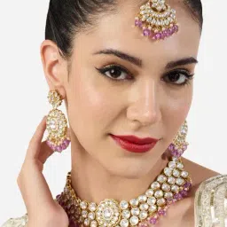 Zaveri Pearls Purple Alloy Sets for Women image 5