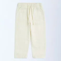 HOP Kids by Westside Off-White Textured Mid-Rise Cotton Trousers-image-19