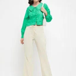 MADAME Green Regular Fit Shirt image 4