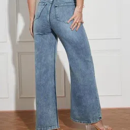 Miss Chase Light Blue Denim Solid Jeans image 2