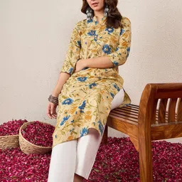 Skylee Pop Women Floral Printed Floral Kurta-image-98