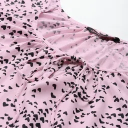 DressBerry Printed Tie-Up Neck Puff Sleeve Top image 2