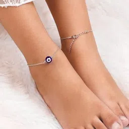 GIVA Rhodium-Plated Anklet image 4
