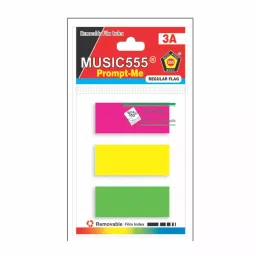 Music 555 Prompt-Me Arrow Flag 13x45 mm 5 Neon Color 125 Sheets, PAF-206 (Pack 50 Pcs) image 1